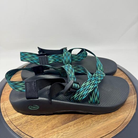 Chaco Adjustable Strappy Hiking Sandals Green/Black/Blue Men\'s Size 13 NWOT